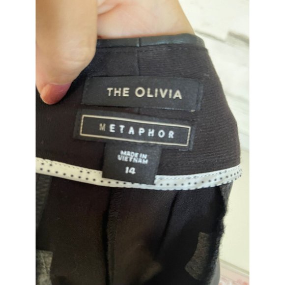 Metaphor The Olivia Pants Womens 14 Black Mid Rise Slimmer Bootcut Slash Pocket - Picture 5 of 6
